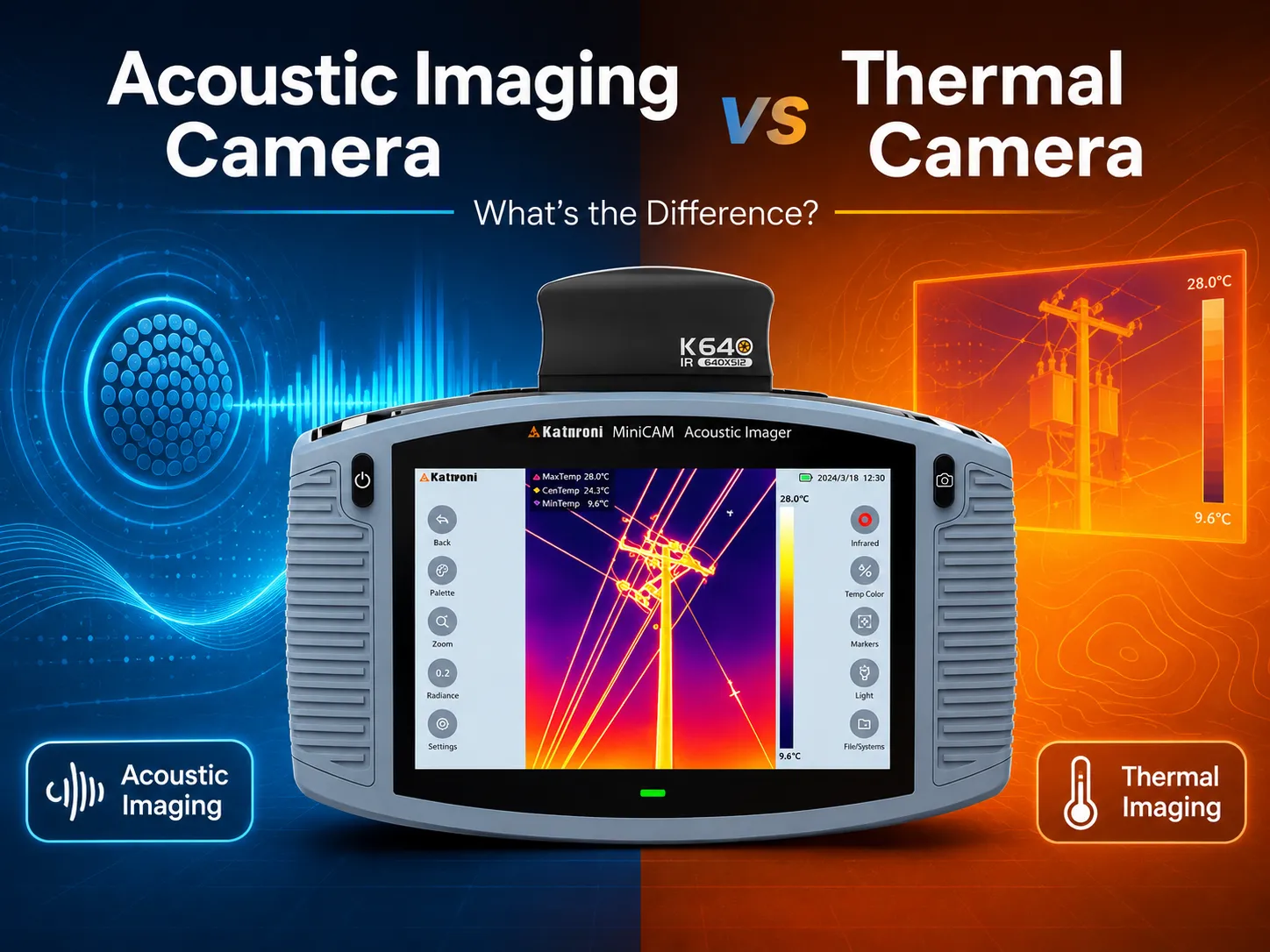 Acoustic Imaging Camera vs Thermal Camera