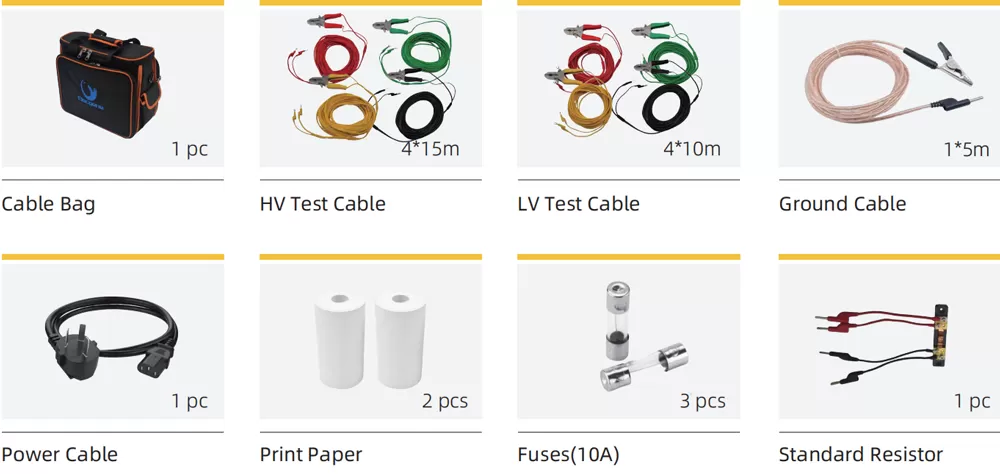 Accessories of DRT-340L 40A Automated Six-winding Transformer Ohmmeter