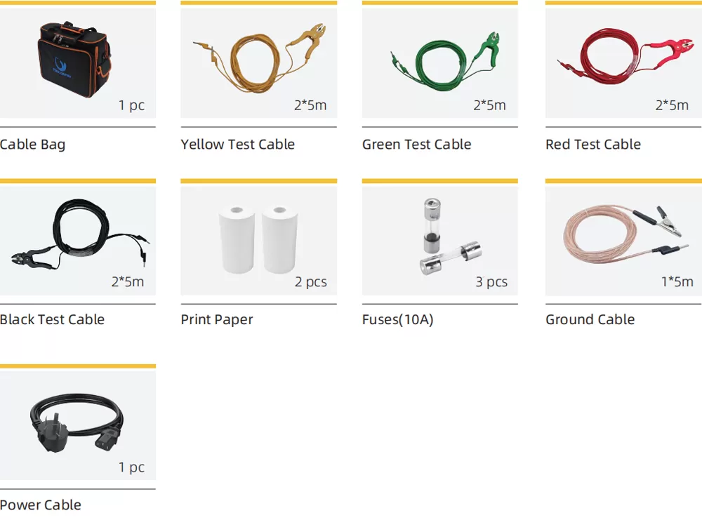 Accessories of MFTS-2A 3-phase Ratio and Winding Resistance Analyzer