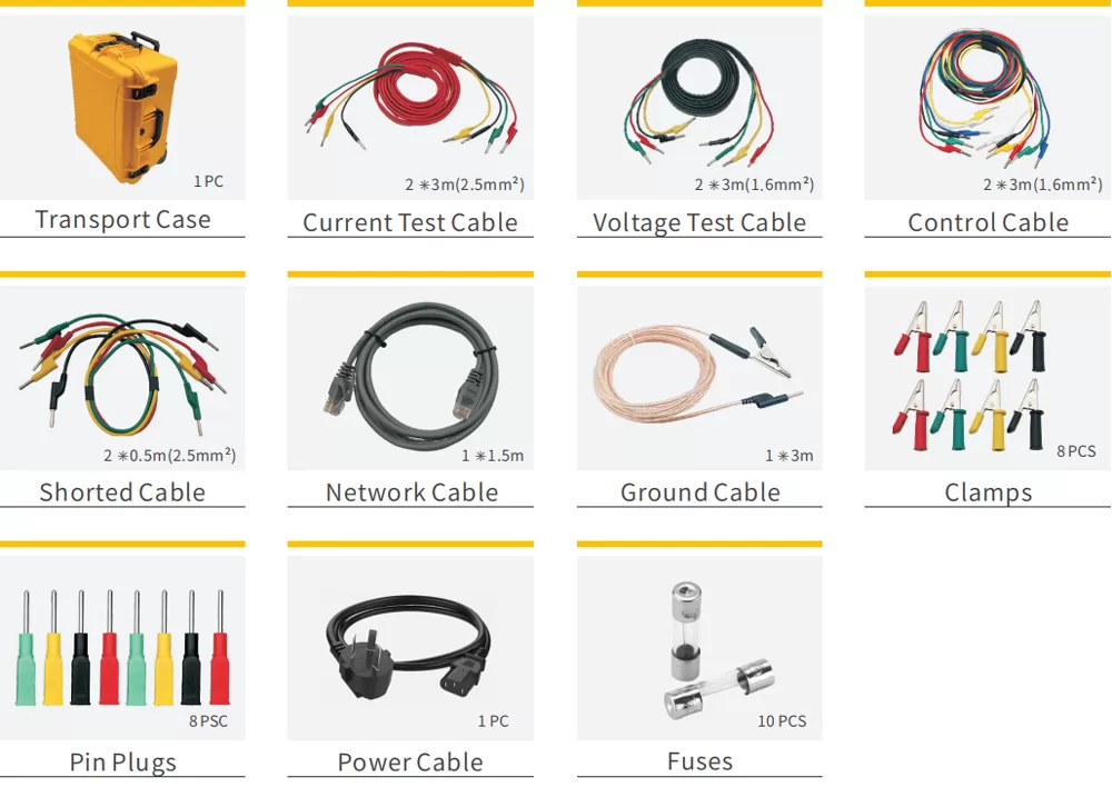 Accessories of PRE 661 6 Current and 6 Voltage Relay Test System