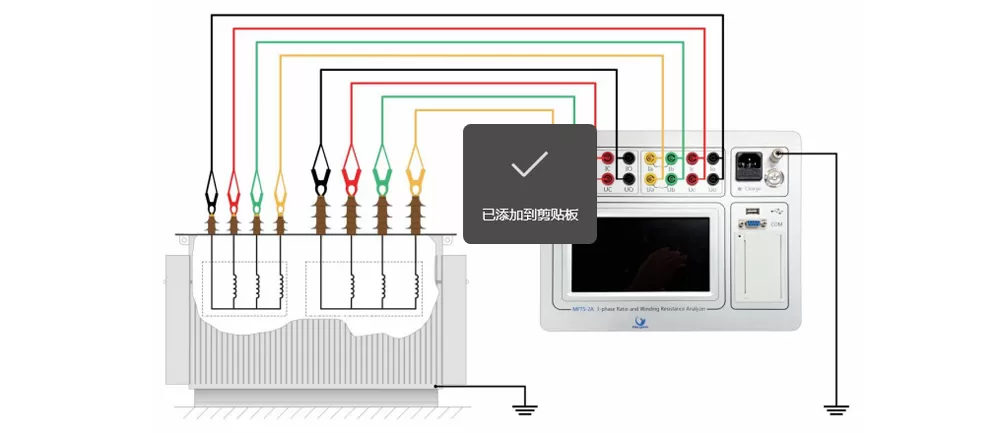 Wiring Diagrams of MFTS-2A 3-phase Ratio and Winding Resistance Analyzer